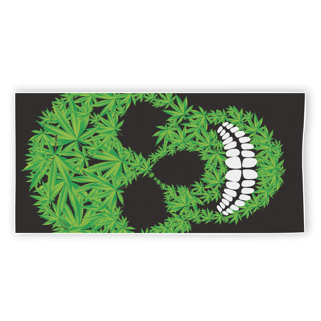 Cannabis Skull Print Beach Towel