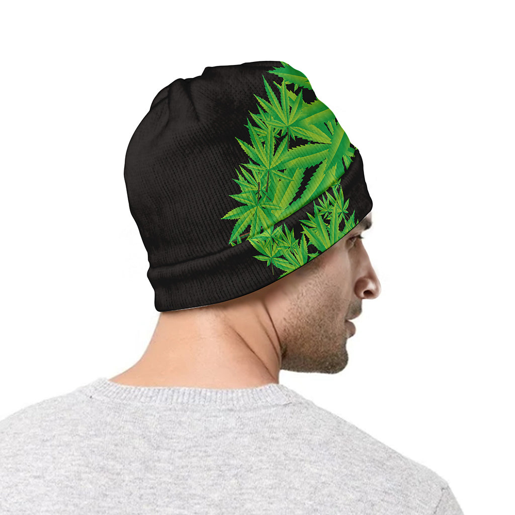 Cannabis Skull Print Beanie