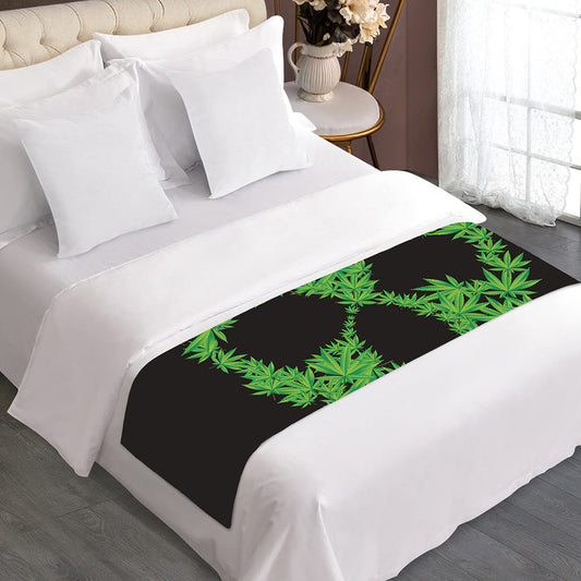 Cannabis Skull Print Bed Runner