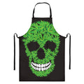 Cannabis Skull Print Bib Apron With Pocket