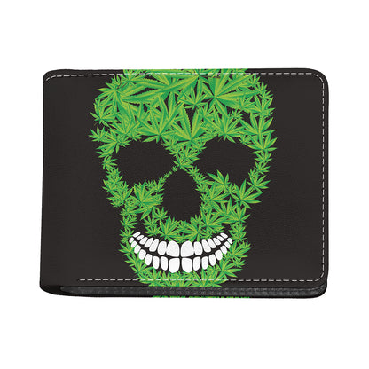 Cannabis Skull Print Bifold Wallet