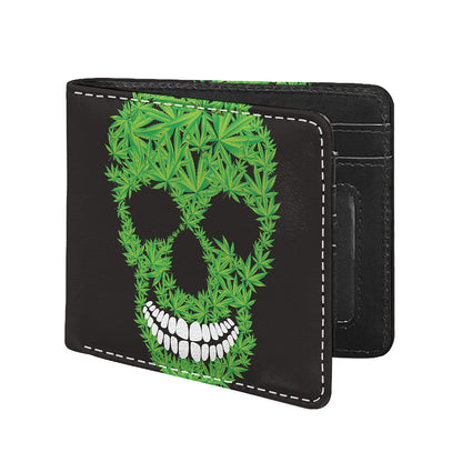 Cannabis Skull Print Bifold Wallet