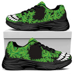 Cannabis Skull Print Black Chunky Shoes