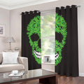 Cannabis Skull Print Dimout Grommet Curtains