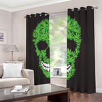 Cannabis Skull Print Blackout Grommet Curtains