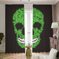 Cannabis Skull Print Dimout Pencil Pleat Curtains