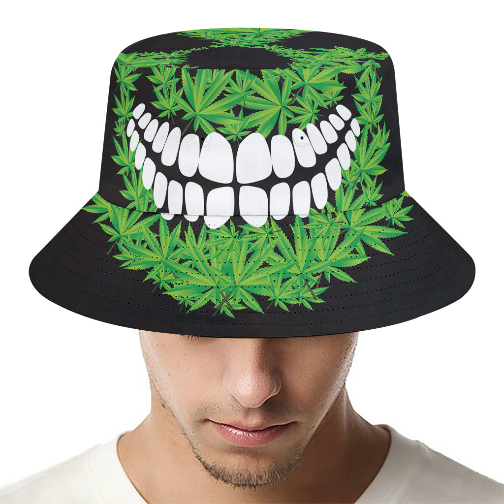Cannabis Skull Print Bucket Hat