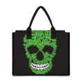 Cannabis Skull Print Canvas Tote Bag