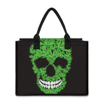 Cannabis Skull Print Canvas Tote Bag