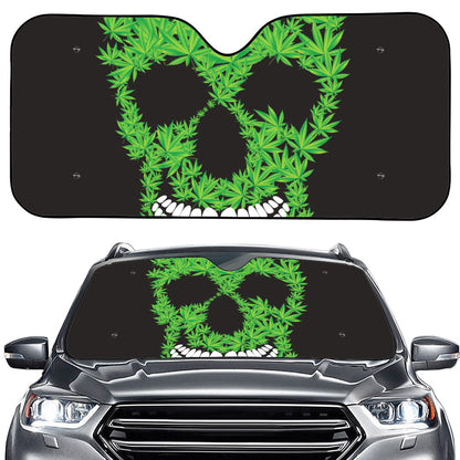 Cannabis Skull Print Car Windshield Sun Shade