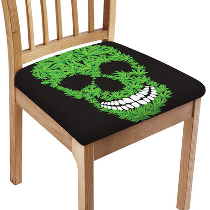 Cannabis Skull Print Chair Cushion Cover