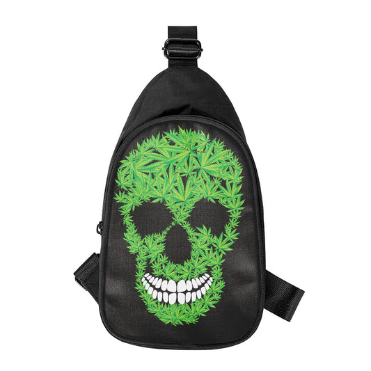 Cannabis Skull Print Chest Bag