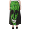 Cannabis Skull Print Chiffon Maxi Skirt