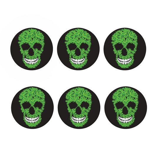 Cannabis Skull Print Coaster Set