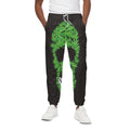 Cannabis Skull Print Cotton Sweatpants