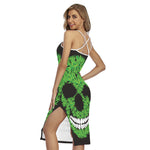 Cannabis Skull Print Cross Back Cami Dress