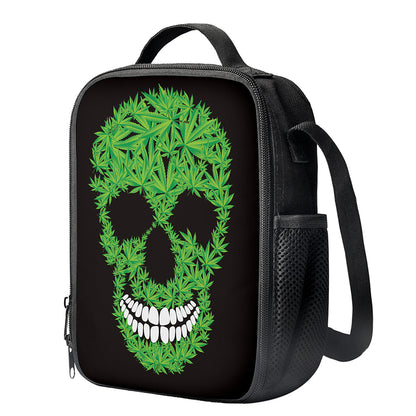 Cannabis Skull Print Crossbody Lunch Bag