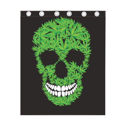 Cannabis Skull Print Curtain