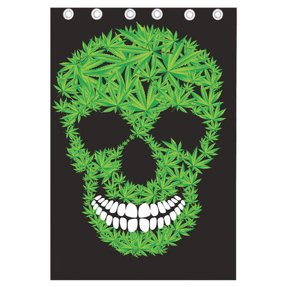 Cannabis Skull Print Curtain
