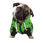 Cannabis Skull Print Dog Zip Up Hoodie