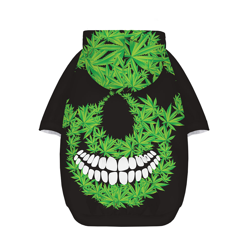 Cannabis Skull Print Dog Zip Up Hoodie