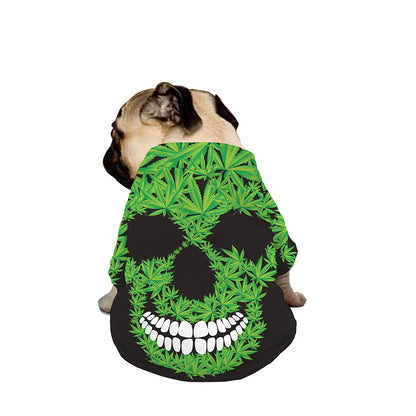 Cannabis Skull Print Dog Zip Up Jacket