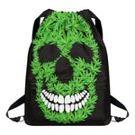 Cannabis Skull Print Drawstring Backpack
