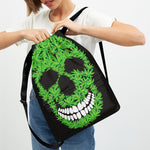 Cannabis Skull Print Drawstring Backpack