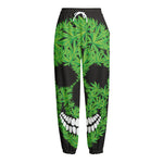 Cannabis Skull Print Fleece Lined Knit Pants