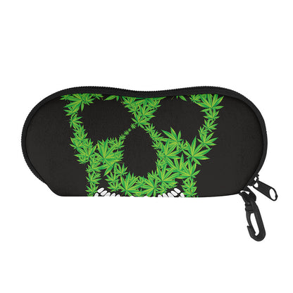 Cannabis Skull Print Glasses Case