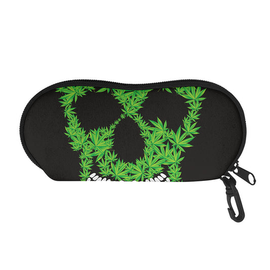 Cannabis Skull Print Glasses Case