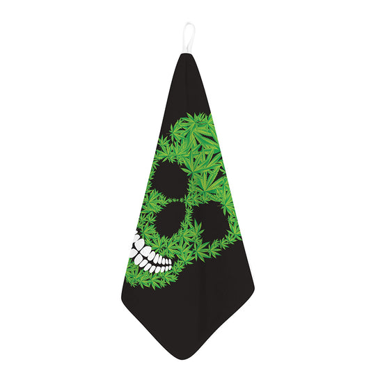 Cannabis Skull Print Hand Towel