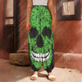 Cannabis Skull Print Harem Pants