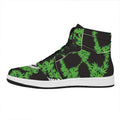 Cannabis Skull Print High Top Leather Sneakers