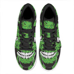 Cannabis Skull Print High Top Leather Sneakers