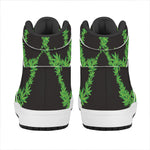 Cannabis Skull Print High Top Leather Sneakers