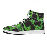 Cannabis Skull Print High Top Leather Sneakers