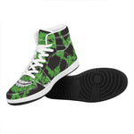 Cannabis Skull Print High Top Leather Sneakers