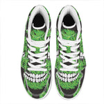 Cannabis Skull Print High Top Leather Sneakers