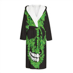 Cannabis Skull Print Hooded Bathrobe