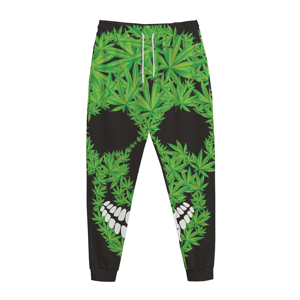 Cannabis Skull Print Jogger Pants