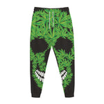 Cannabis Skull Print Jogger Pants