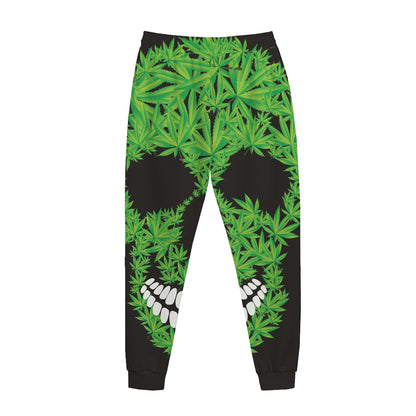 Cannabis Skull Print Jogger Pants