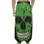 Cannabis Skull Print Lantern Pants