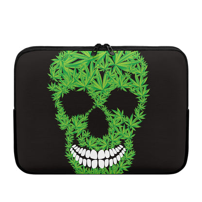 Cannabis Skull Print Laptop Sleeve