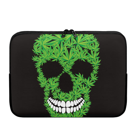 Cannabis Skull Print Laptop Sleeve