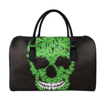Cannabis Skull Print Leather Duffle Bag