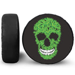 Cannabis Skull Print Leather Spare Tire Cover
