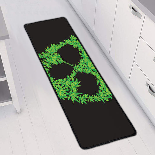 Cannabis Skull Print Long Kitchen Mat