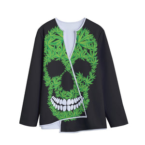 Cannabis Skull Print Long Sleeve Short Coat